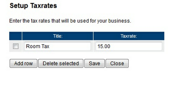 Setup Tax Rates